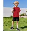 Arshiner Boys Loose Athletic Shorts Set Performance Crew Neck T-Shirt and Mesh Short 2 Piece Outfit for Active Kids(Red/Black)