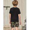 Arshiner Boys Short Sleeve Camo T Shirt and Shorts Set 2-Piece Black Outfit for Kids 9-10 Years