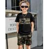 Arshiner Boys Short Sleeve Camo T Shirt and Shorts Set 2-Piece Black Outfit for Kids 9-10 Years