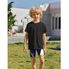 Arshiner Boys UPF 50+ Rash Guard Swim Shirts Short Sleeve Quick Dry UV Protection Sun Shirt for Boys and Girls(Black)