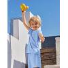 Arshiner Boys UPF 50+ Rash Guard Swim Shirts Short Sleeve Quick Dry UV Protection Sun Shirt for Boys and Girls(Blue)
