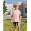Arshiner Boys UPF 50+ Rash Guard Swim Shirts Short Sleeve Quick Dry UV Protection Sun Shirt for Boys and Girls(Light Pink)