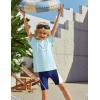 Arshiner Boys UPF 50+ Rash Guard Swim Shirts Short Sleeve Quick Dry UV Protection Sun Shirt for Boys and Girls(Pastel Blue)