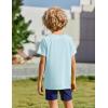 Arshiner Boys UPF 50+ Rash Guard Swim Shirts Short Sleeve Quick Dry UV Protection Sun Shirt for Boys and Girls(Pastel Blue)