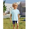 Arshiner Boys UPF 50+ Rash Guard Swim Shirts Short Sleeve Quick Dry UV Protection Sun Shirt for Boys and Girls(Pastel Blue)
