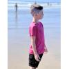 Arshiner Boys UPF 50+ Rash Guard Swim Shirts Short Sleeve Quick Dry UV Protection Sun Shirt for Boys and Girls(Rose Pink)