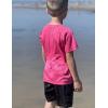 Arshiner Boys UPF 50+ Rash Guard Swim Shirts Short Sleeve Quick Dry UV Protection Sun Shirt for Boys and Girls(Rose Pink)