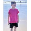 Arshiner Boys UPF 50+ Rash Guard Swim Shirts Short Sleeve Quick Dry UV Protection Sun Shirt for Boys and Girls(Rose Pink)