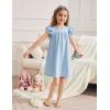 Arshiner Girls Nightgowns Cute Ruffle Short Sleeves Princess Pajamas Nightdress Sleepwear(Blue)