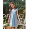 Arshiner Girls Nightgowns Cute Ruffle Short Sleeves Princess Pajamas Nightdress Sleepwear(Blue)