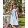 Arshiner Girls Nightgowns Cute Ruffle Short Sleeves Princess Pajamas Nightdress Sleepwear(Blue)