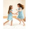 Arshiner Girls Nightgowns Cute Ruffle Short Sleeves Princess Pajamas Nightdress Sleepwear(Blue Little Girls)