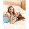 Arshiner Girls Nightgowns Cute Ruffle Short Sleeves Princess Pajamas Nightdress Sleepwear(Blue Little Girls)