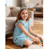 Arshiner Girls Nightgowns Cute Ruffle Short Sleeves Princess Pajamas Nightdress Sleepwear(Blue Little Girls)
