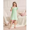 Arshiner Girls Nightgowns Cute Ruffle Short Sleeves Princess Pajamas Nightdress Sleepwear(Grass Green)
