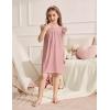 Arshiner Girls Nightgowns Cute Ruffle Short Sleeves Princess Pajamas Nightdress Sleepwear(Lotus Root Pink)