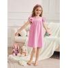 Arshiner Girls Nightgowns Cute Ruffle Short Sleeves Princess Pajamas Nightdress Sleepwear(Pink)