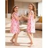 Arshiner Girls Nightgowns Cute Ruffle Short Sleeves Princess Pajamas Nightdress Sleepwear(Pink Cartoon Boots)