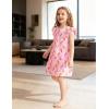 Arshiner Girls Nightgowns Cute Ruffle Short Sleeves Princess Pajamas Nightdress Sleepwear(Pink Cartoon Boots)