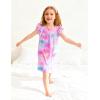 Arshiner Girls Nightgowns Cute Ruffle Short Sleeves Princess Pajamas Nightdress Sleepwear(Tie-dye Stars)