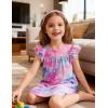 Arshiner Girls Nightgowns Cute Ruffle Short Sleeves Princess Pajamas Nightdress Sleepwear(Tie-dye Stars)