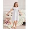 Arshiner Girls Nightgowns Cute Ruffle Short Sleeves Princess Pajamas Nightdress Sleepwear(White)