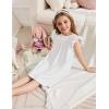 Arshiner Girls Nightgowns Cute Ruffle Short Sleeves Princess Pajamas Nightdress Sleepwear(White)