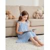 Arshiner Girls Nightgowns Pajama Dress Cute Ruffle Sleepwear Soft Night Gowns(Blue)
