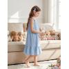 Arshiner Girls Nightgowns Pajama Dress Cute Ruffle Sleepwear Soft Night Gowns(Blue)