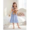 Arshiner Girls Nightgowns Pajama Dress Cute Ruffle Sleepwear Soft Night Gowns(Blue Cherry)