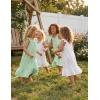 Arshiner Girls Nightgowns Pajama Dress Cute Ruffle Sleepwear Soft Night Gowns(Green)
