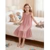 Arshiner Girls Nightgowns Pajama Dress Cute Ruffle Sleepwear Soft Night Gowns(Lotus Root Pink)
