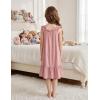 Arshiner Girls Nightgowns Pajama Dress Cute Ruffle Sleepwear Soft Night Gowns(Lotus Root Pink)