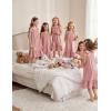 Arshiner Girls Nightgowns Pajama Dress Cute Ruffle Sleepwear Soft Night Gowns(Lotus Root Pink)
