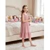 Arshiner Girls Nightgowns Pajama Dress Cute Ruffle Sleepwear Soft Night Gowns(Lotus Root Pink)