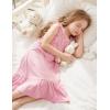 Arshiner Girls Nightgowns Pajama Dress Cute Ruffle Sleepwear Soft Night Gowns(Pink)