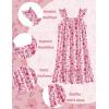 Arshiner Girls Nightgowns Pajama Dress Cute Ruffle Sleepwear Soft Night Gowns(Pink Flower)