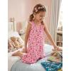 Arshiner Girls Nightgowns Pajama Dress Cute Ruffle Sleepwear Soft Night Gowns(Pink Flower)