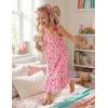 Arshiner Girls Nightgowns Pajama Dress Cute Ruffle Sleepwear Soft Night Gowns(Pink Flower)