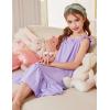 Arshiner Girls Nightgowns Pajama Dress Cute Ruffle Sleepwear Soft Night Gowns(Purple)