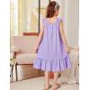 Arshiner Girls Nightgowns Pajama Dress Cute Ruffle Sleepwear Soft Night Gowns(Purple)
