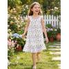 Arshiner Girls Nightgowns Pajama Dress Cute Ruffle Sleepwear Soft Night Gowns(Purple Flower)