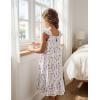 Arshiner Girls Nightgowns Pajama Dress Cute Ruffle Sleepwear Soft Night Gowns(Purple Flower)
