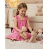 Arshiner Girls Nightgowns Pajama Dress Cute Ruffle Sleepwear Soft Night Gowns(Rose Red)