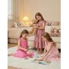 Arshiner Girls Nightgowns Pajama Dress Cute Ruffle Sleepwear Soft Night Gowns(Rose Red)