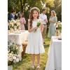 Arshiner Girls Nightgowns Pajama Dress Cute Ruffle Sleepwear Soft Night Gowns(White)