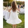 Arshiner Girls Nightgowns Pajama Dress Cute Ruffle Sleepwear Soft Night Gowns(White)