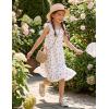 Arshiner Girls Nightgowns Pajama Dress Cute Ruffle Sleepwear Soft Night Gowns(White Flowers)