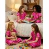 Arshiner Girls Nightgowns Silk Satin Pajama Dress Short Sleeve Soft Princess Sleepwear Rose Red 8-9 Years