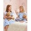 Arshiner Girls Nightgowns Sleepwear Short Sleeve Victorian Pajama Dress Soft Princess Sleepshirt for 3-12 Years Kids(Blue Little Flowers)